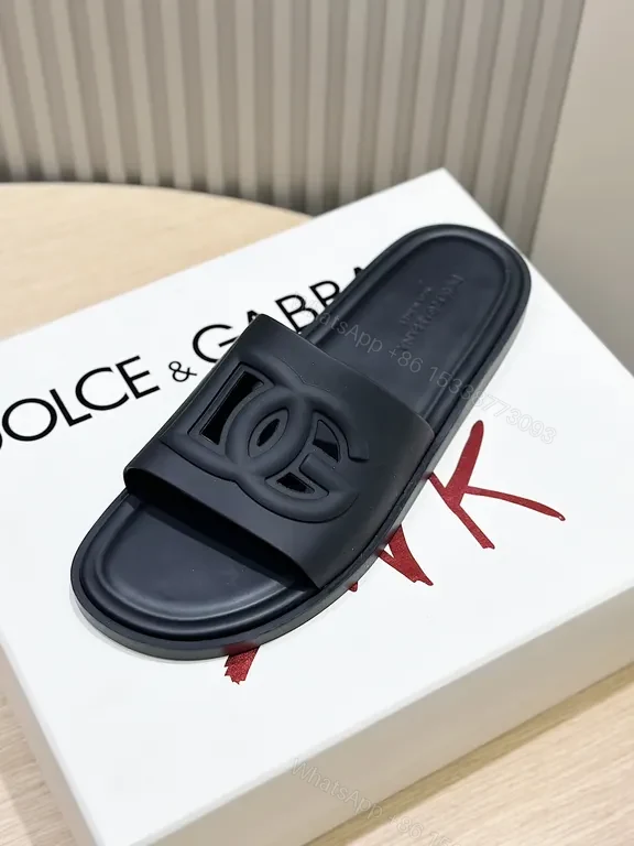 View 4 of Dolce & Gabbana Black Logo Slide: Effortless Comfort