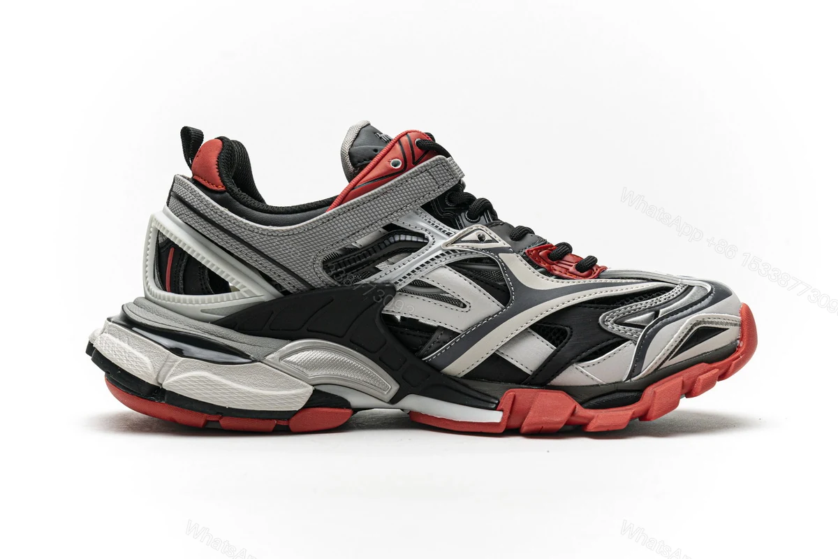 View 2 of Balenciaga Track 2 Sneaker Grey Red 570391 W2GN3 1003
