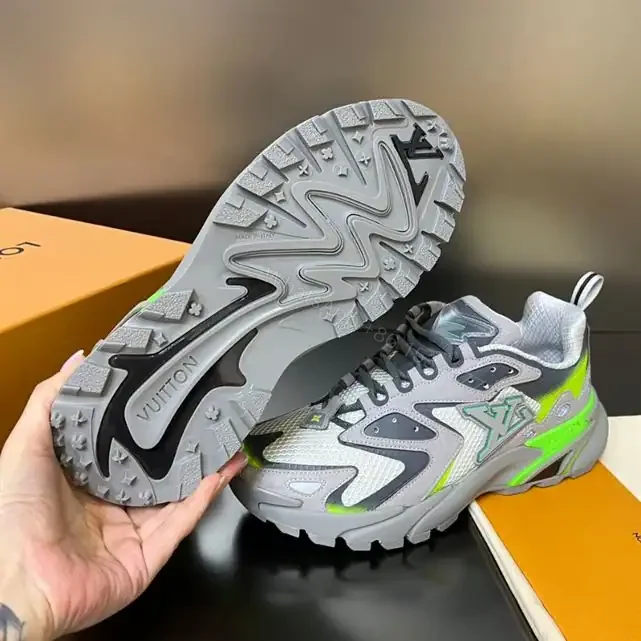 View 8 of LOUIS VUITTON RUNNER TATIC SNEAKERS IN GREY AND GREEN – LSVT348