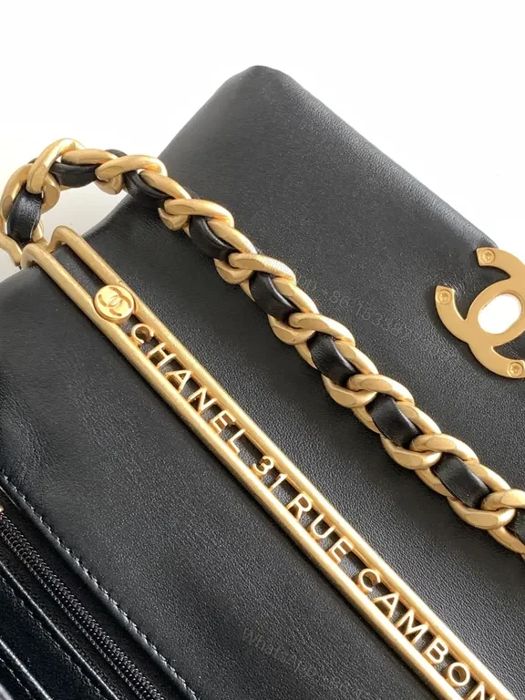 View 5 of Black Satin Mini Bag with Gold Chain - Lux-Influenced Style