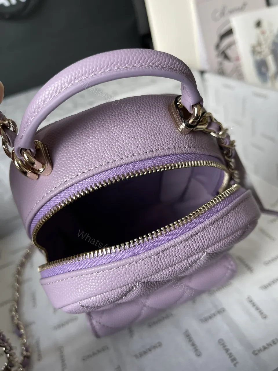 View 5 of Lavender Quilted Mini Crossbody — Luxe Everyday Bag