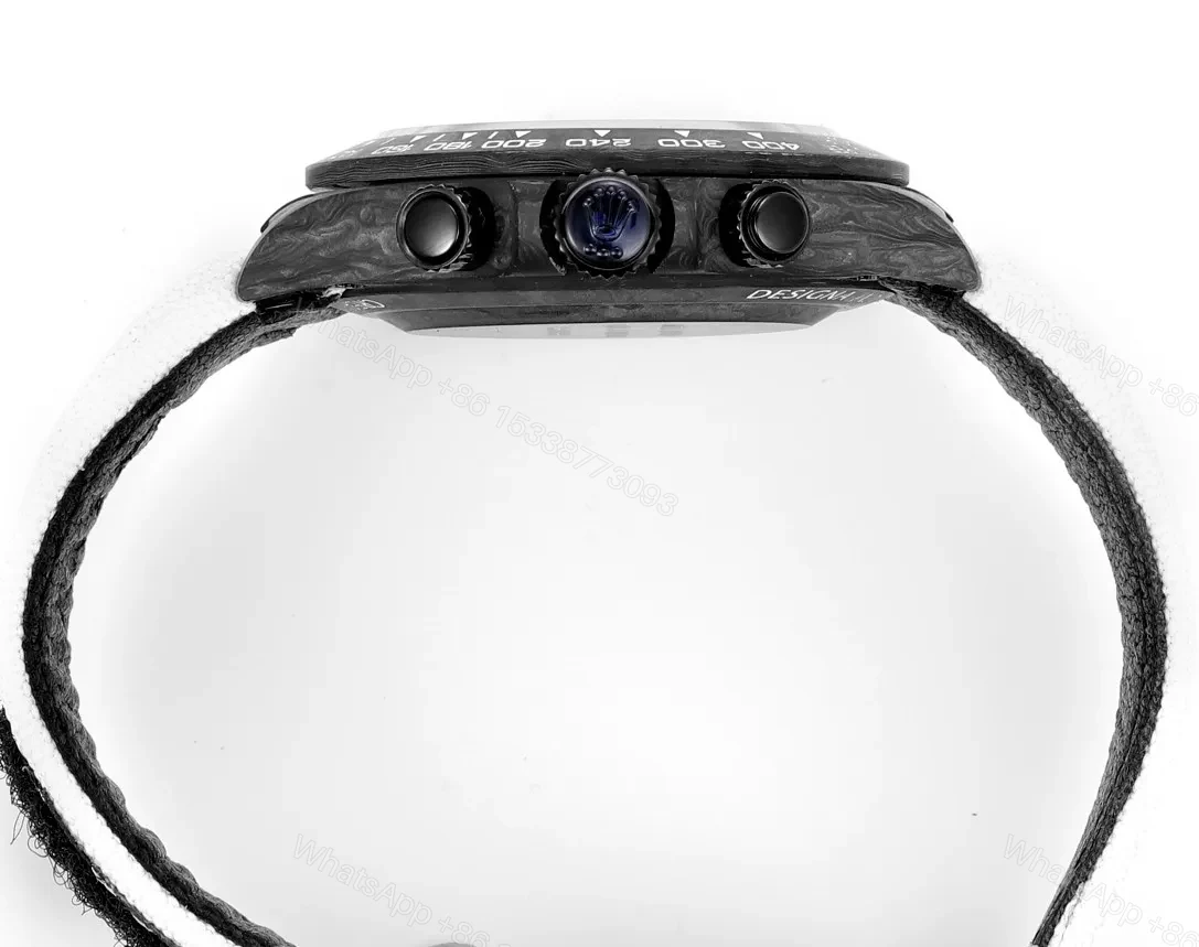 View 5 of Clean Factory TW Rolex Daytona Carbon Fiber Watch – Black/White