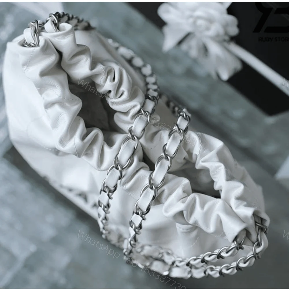 View 4 of Chanel 22 Handbag White With Silver 42Cm AS3261