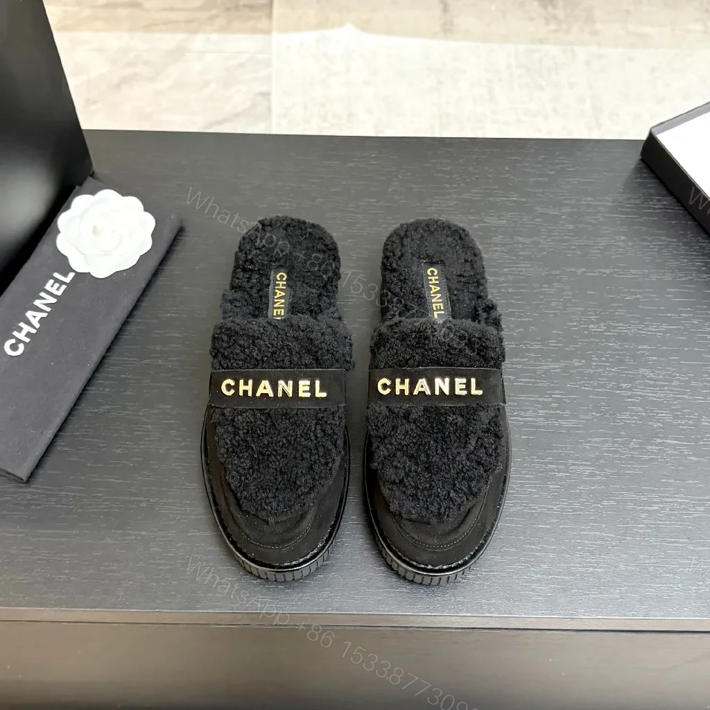 View 7 of Lux Plush Slide Moccasins - Premium Chanel-Inspired Twist