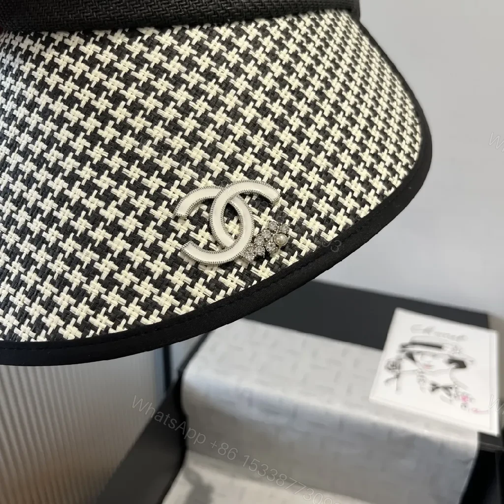 View 7 of Textured Visor Cap with Interlock Detail - Luxe Accessory