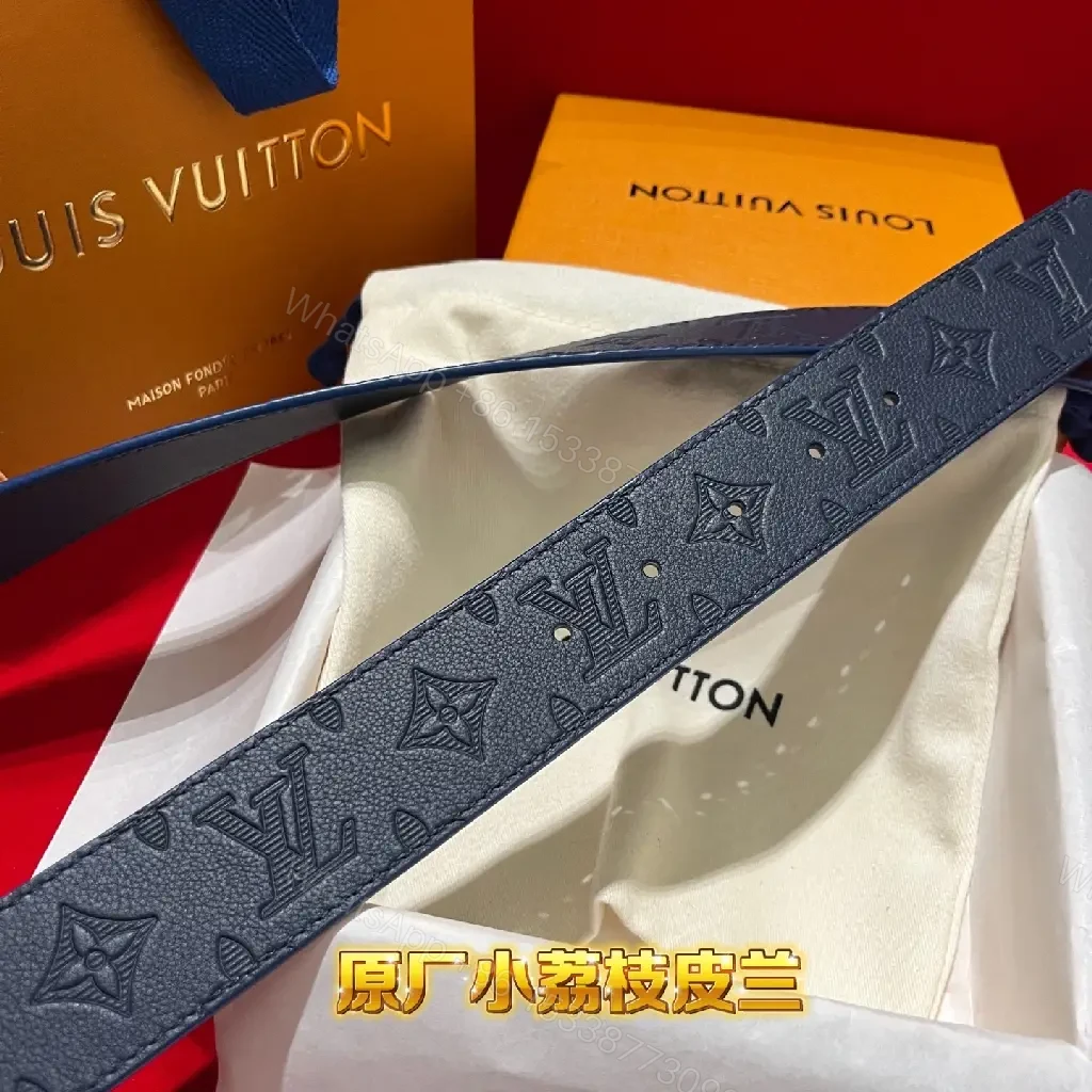 View 4 of Bold Signature Strap Belt: Monogram LV-Inspired Buckle Belt