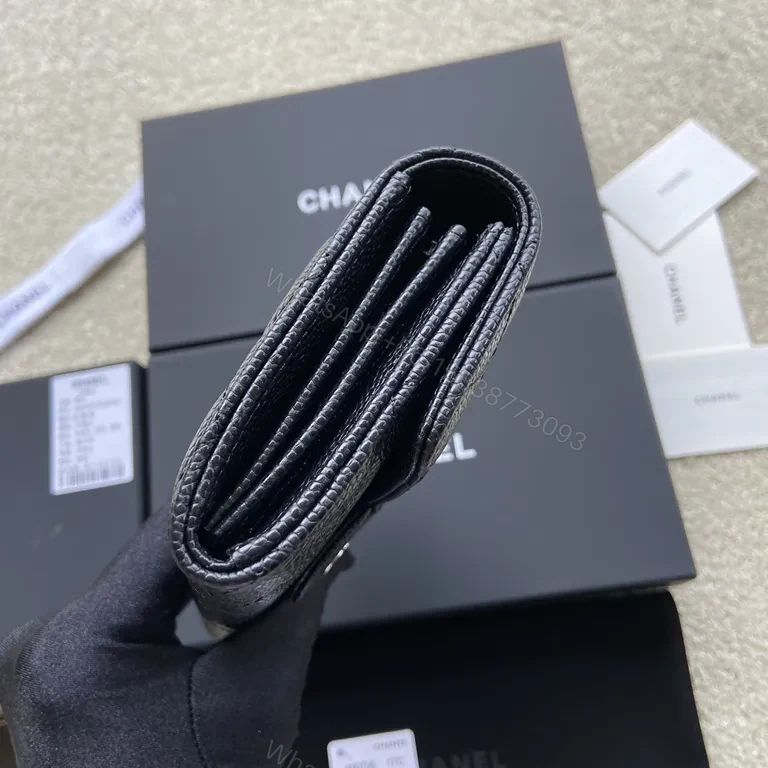 View 4 of Chic Quilted Wallet â€“ Black Leather, Chanel-Style Luxury