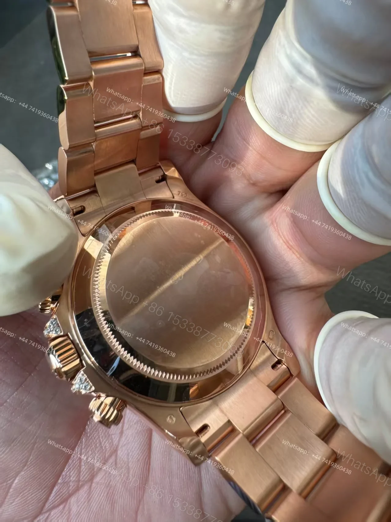 View 19 of Rolex Super Clone Rainbow Daytona 1:1 Replica Watch – 18K Rose Gold