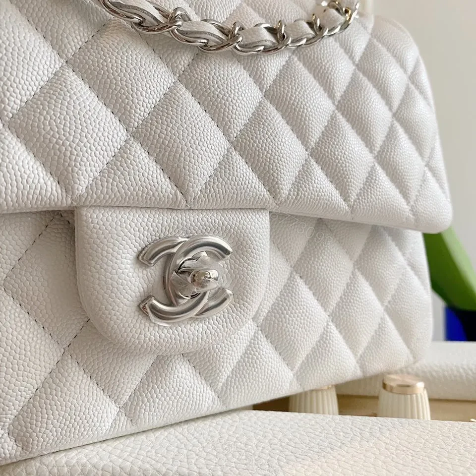 View 9 of Chanel Classic Flap Medium White with Gold Hardware