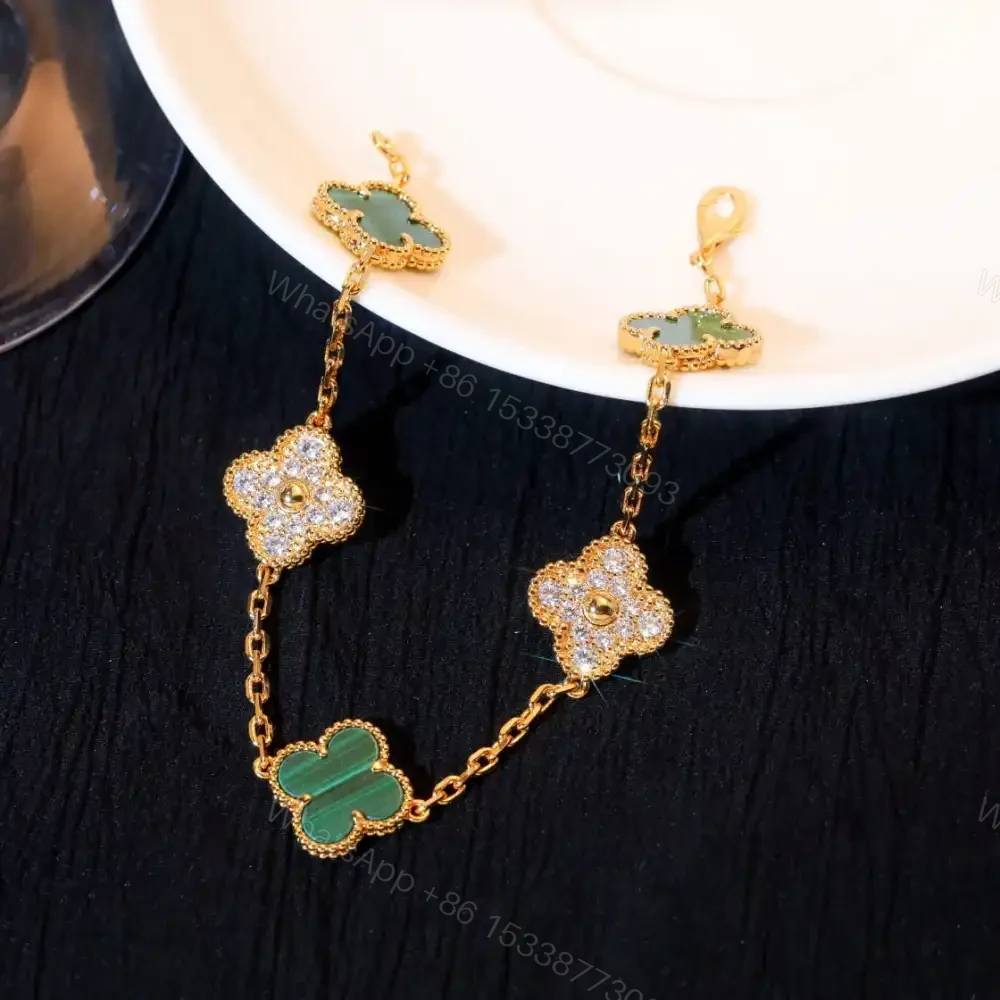 View 7 of 高仿首飾VanCleef&Arpels*RO7GQ00孔雀綠鑽石黃金手鏈