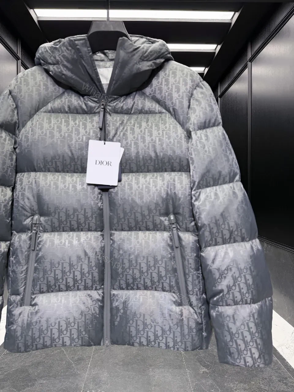 View 9 of Short-Patterned Down Jacket: Luxe Monogram, Warm & Water-Repellent