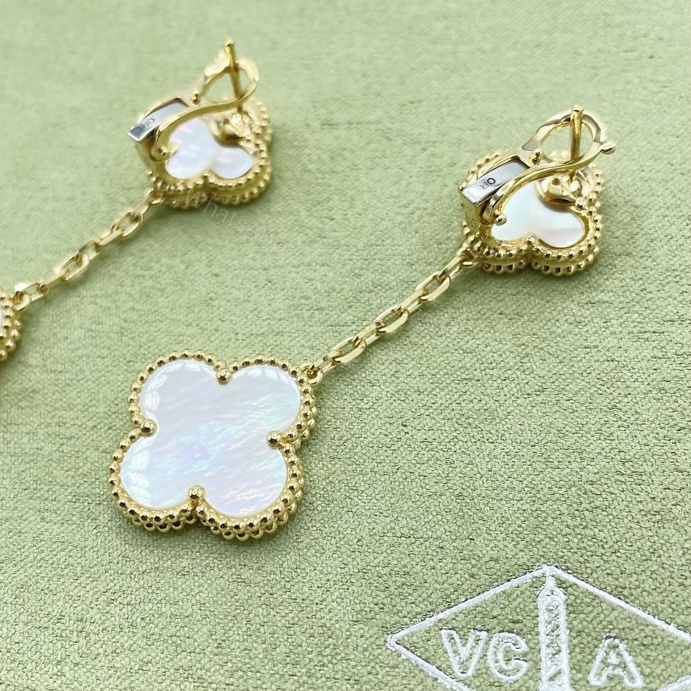 View 4 of VCA Magic Alhambra Earrings, Mother of Pearls