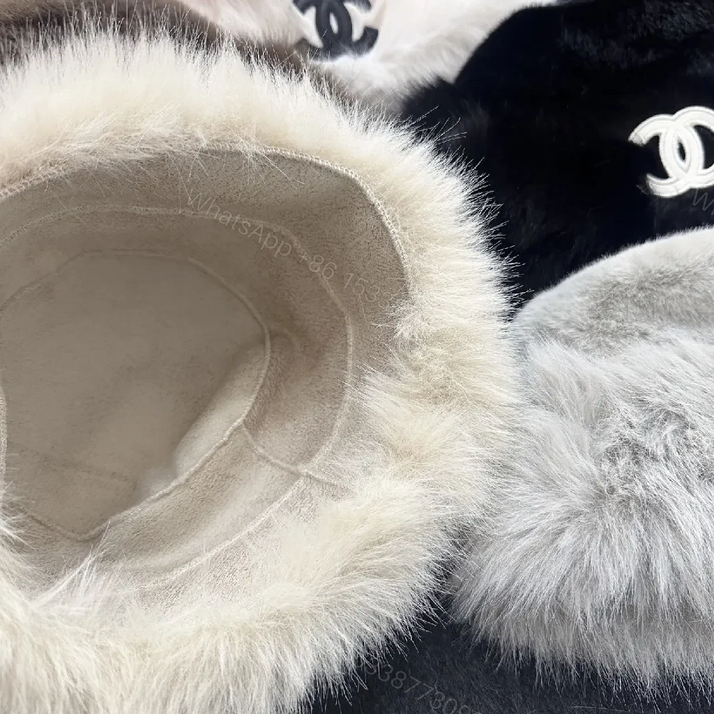 View 4 of Lux Faux Fur Trim Beanie: Timeless Softness & Subtle Logo Accent