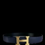 View 5 of HERMES BELT TOGO SWIFT GOLD BUCKLE BLUE 38MM