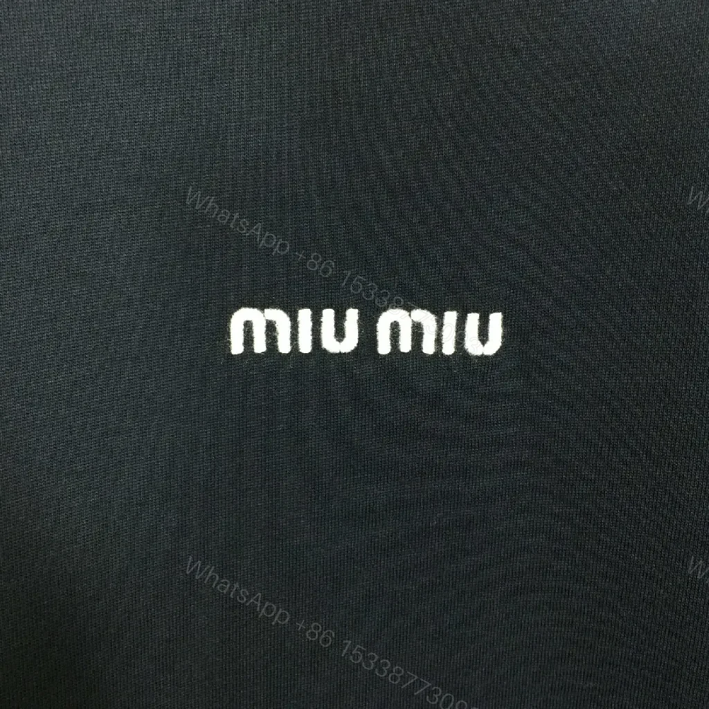 View 6 of Minimalist Navy Cotton Crewneck Sweatshirt with Subtle Logo