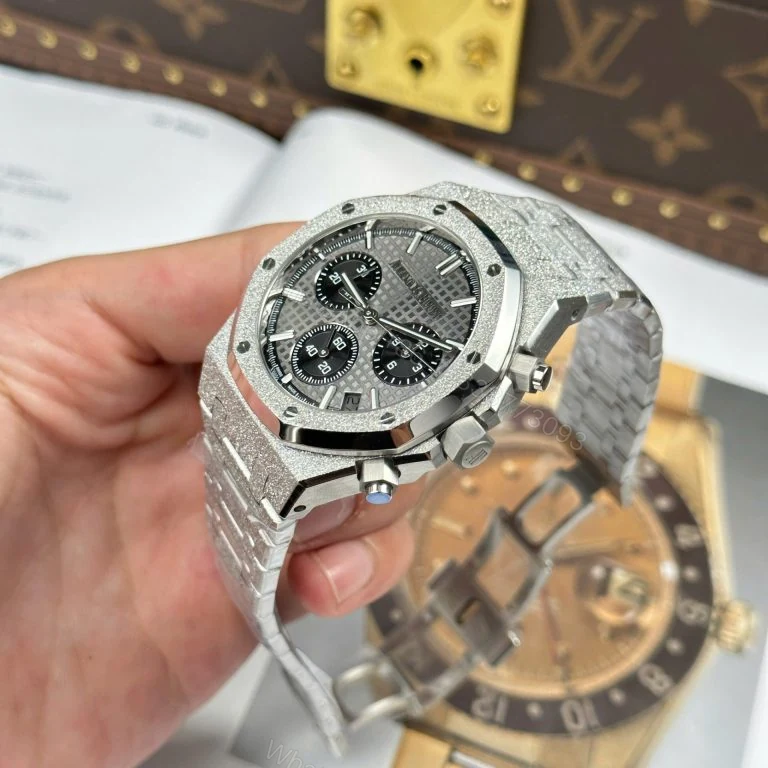 View 2 of Audemars Piguet Royal Oak Chronograph Frosted Gold 26240 Super Clone Gray Dial