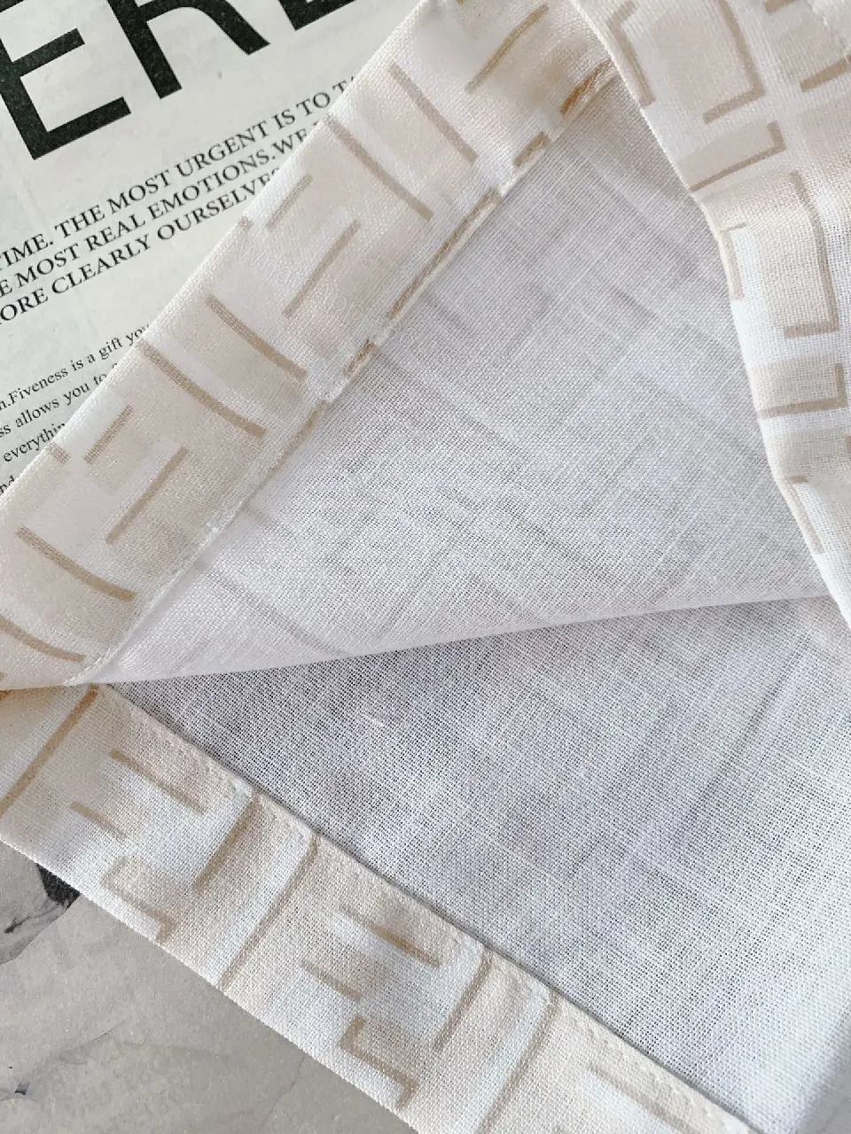 View 8 of Off-White Beige Embossed Geometric Polo Shirt - Short Sleeve, Relaxed Fit