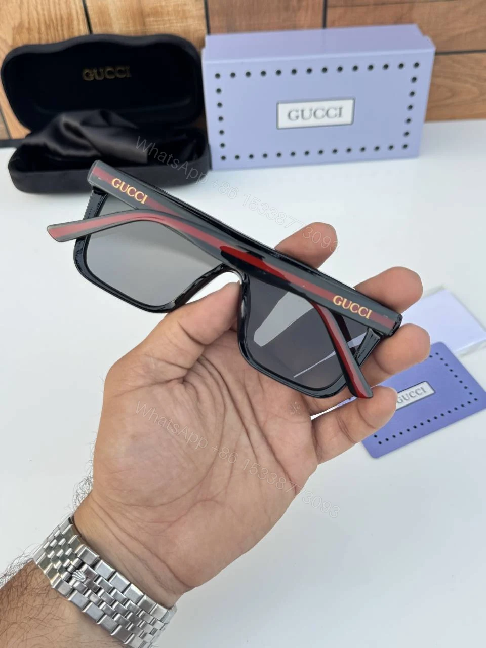 View 4 of First Copy Gucci 2639 Black Luxury Designer Sunglasses Premium UV Protection Fashion Eyewear