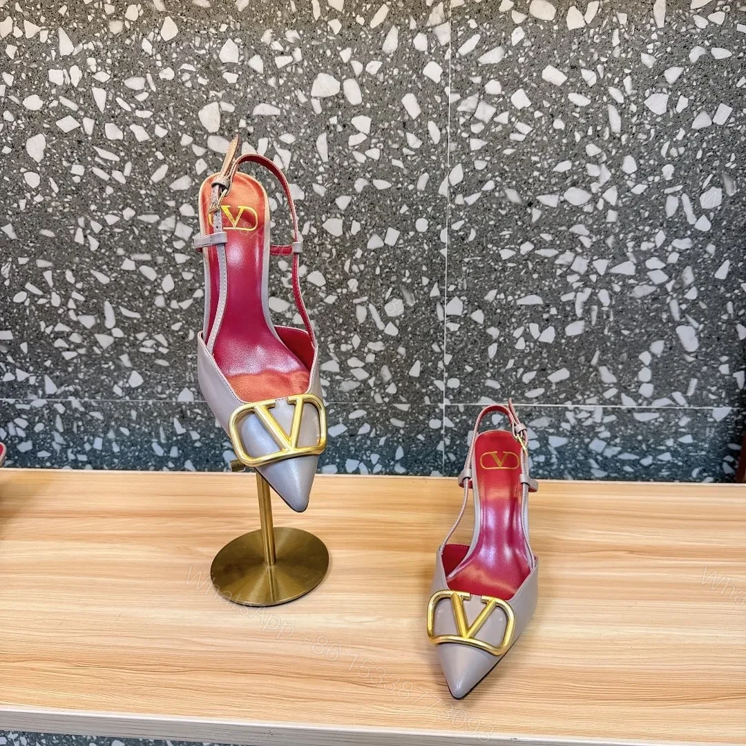 View 2 of Valentino Women Beige Leather Pointed Pumps