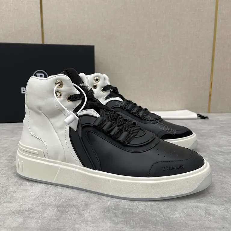 View 7 of Monochrome Balmain High-Tops: Luxury Comfort Sneakers