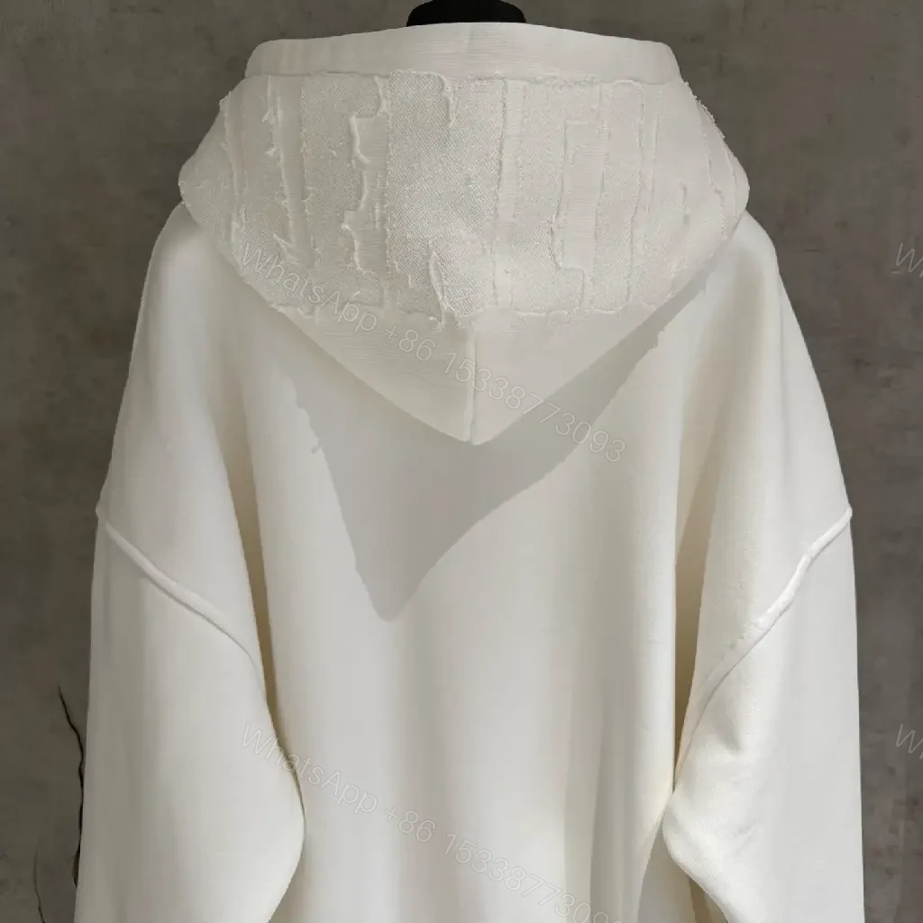 View 7 of Off-White Minimalist Zip Hoodie: Subtle Texture, Premium Comfort
