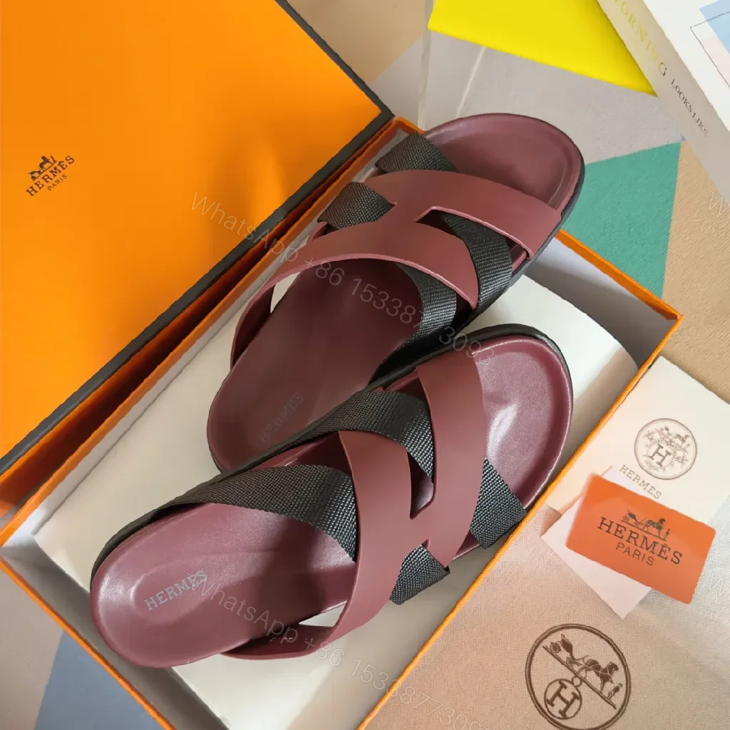 View 9 of Bold Burgundy Vegan Leather Sandals – Architectural Straps, All-Day Comfort