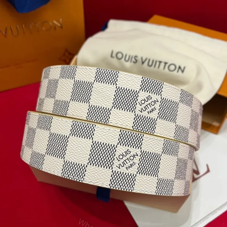 View 6 of Patterned Canvas Belt: Modern Luxury with LV Buckle, All-Day Comfort