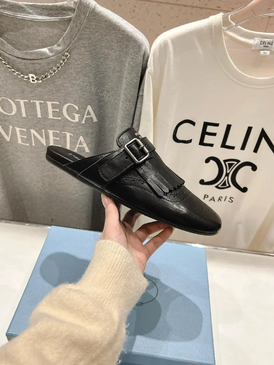 View 8 of Chic Black Leather Fringe Loafers — All-Day Comfort Advantage