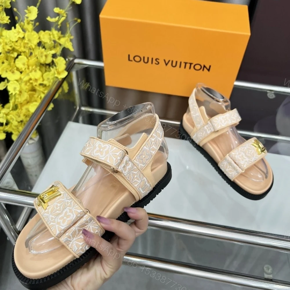 View 6 of LOUIS VUITTON LV SUNSET FLAT COMFORT SANDAL BEIGE 1AHNL9