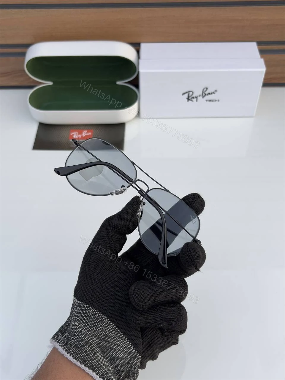 View 5 of First Copy Rayban Aviator 3026 Black Day Night