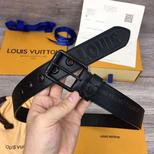 View 4 of LOUIS VUITTON DARK INFINITY LEATHER VOYAGER 35MM BELT – B157