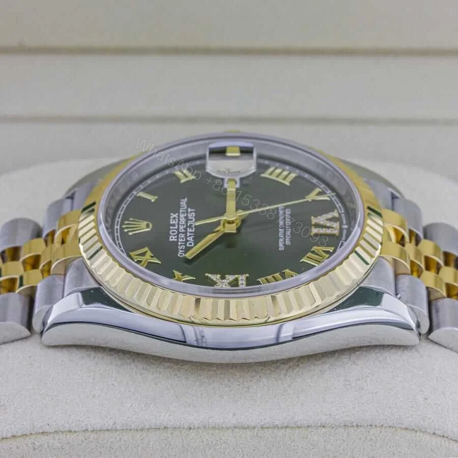 View 6 of Replica Rolex Datejust 126283RBR Green Roman Dial