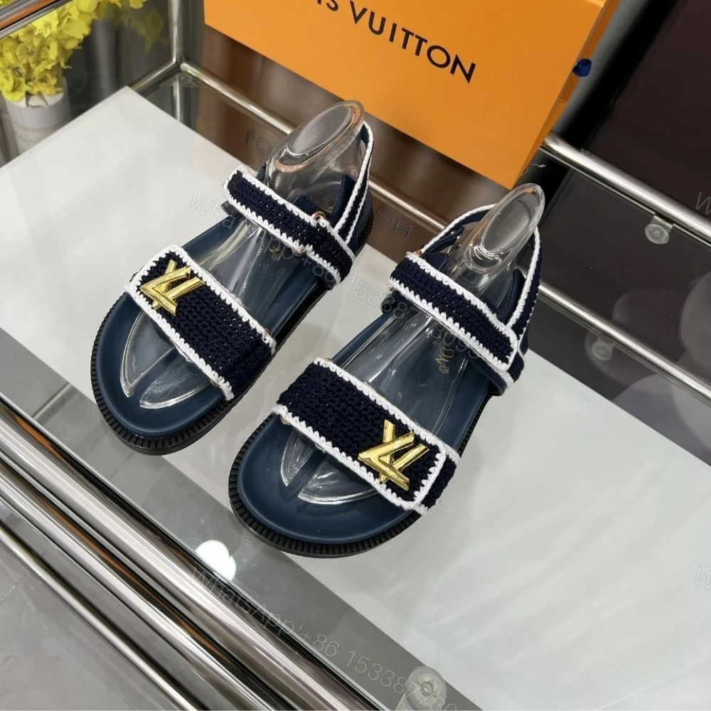 View 3 of LOUIS VUITTON LV SUNSET COMFORT SANDAL BLUE AND WHITE 1AHKI7
