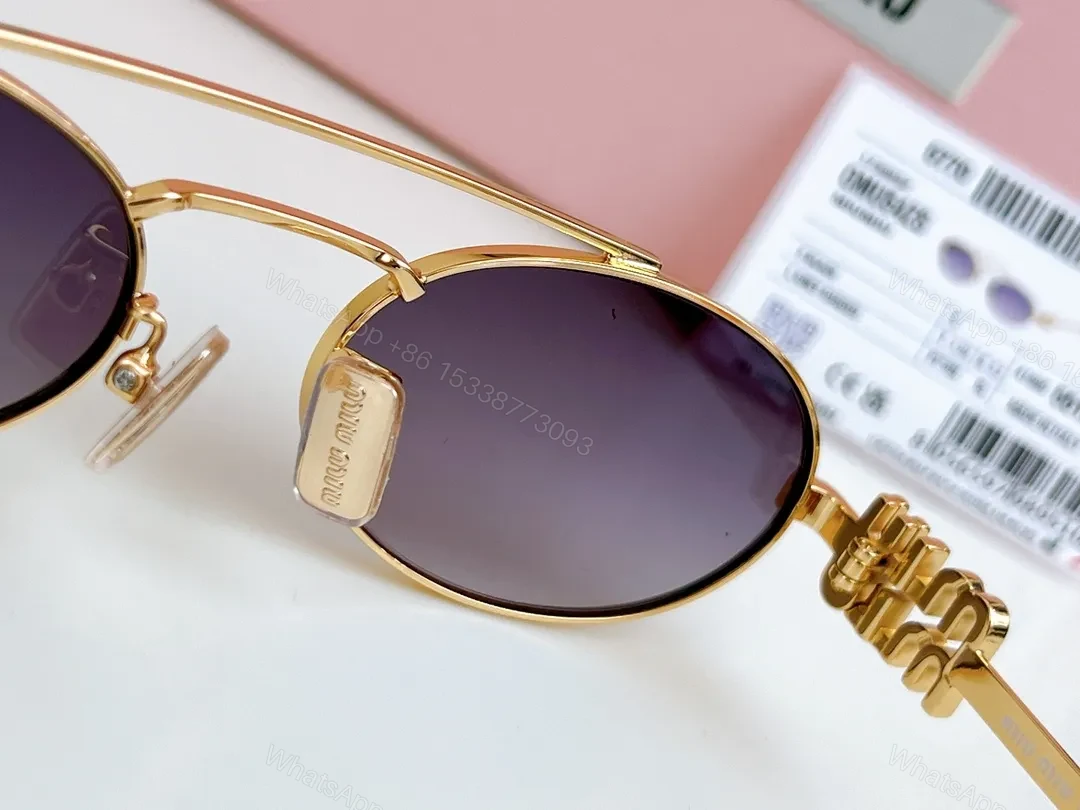 View 9 of Gold-Tone Round Sunglasses with Signature Hardware - Deluxe Eyewear