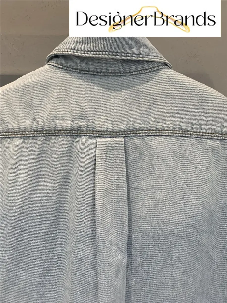 View 8 of LOEWE Paula Ibiza Anagram Embroidered Cropped Denim Shirt