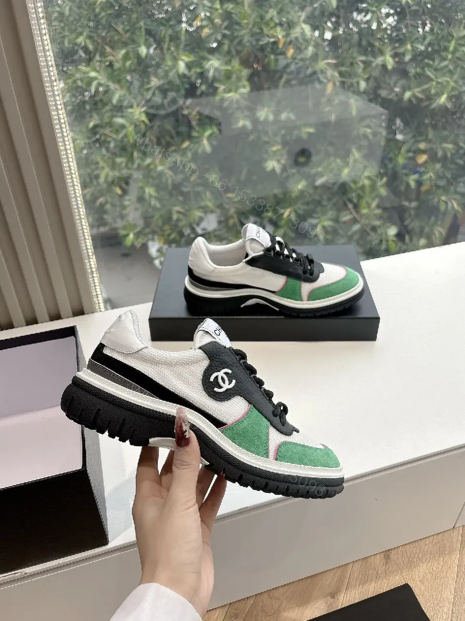 View 5 of Patterned Luxury Sneaker: Color-Block, Premium, All-Day Comfort