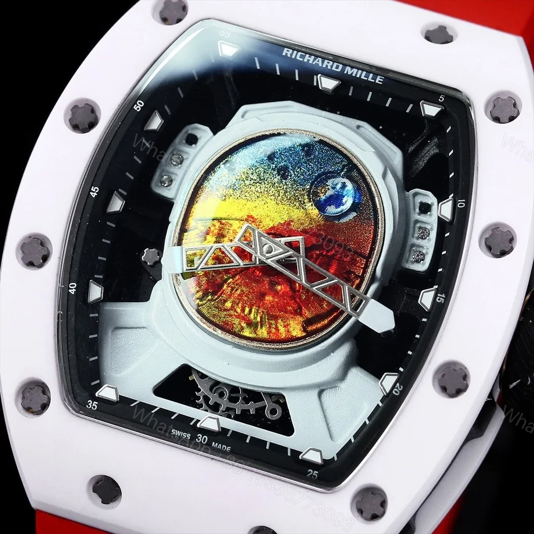 View 5 of Richard Mille RM52-05 Pharrell Williams Mars Mission Watch White Case Red Strap Premium Edition RM-RM52-05-PW-WHT-RED