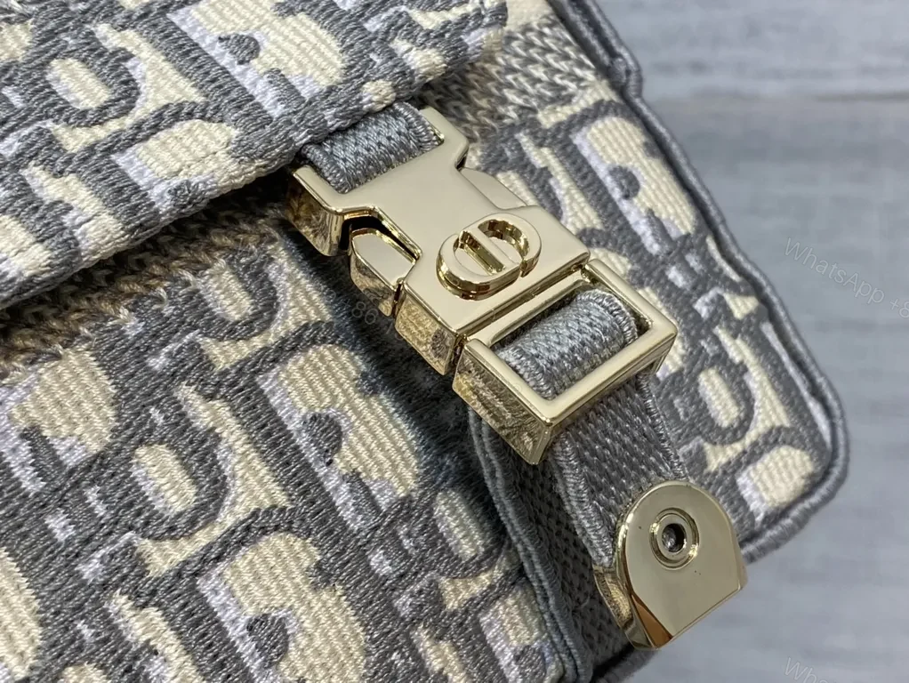 View 9 of Lux Embroidered Messenger: Structured Dior-Detail Bag