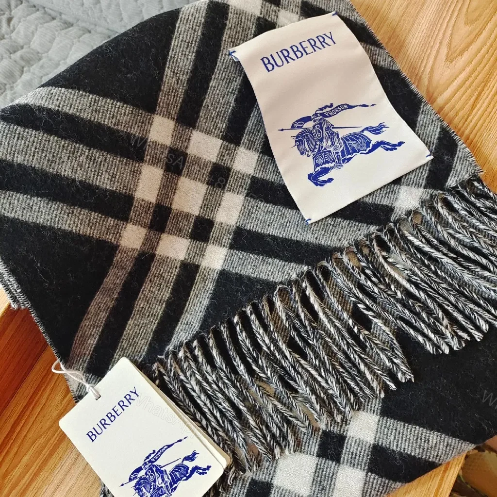 View 6 of Patterned Luxury Throw: Plaid Plush Fringe Scarves