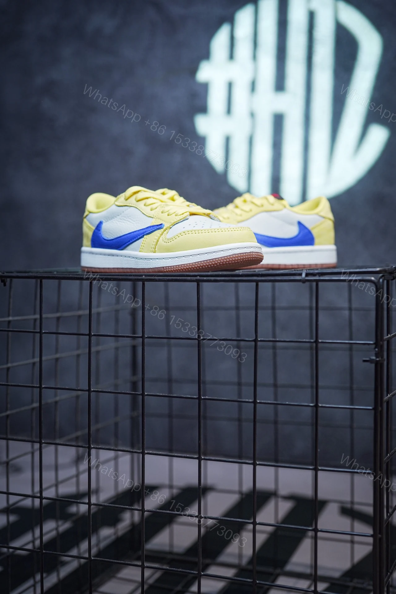 View 3 of Kid Shoes TS x Air Jordan 1 Low Canary Yellow