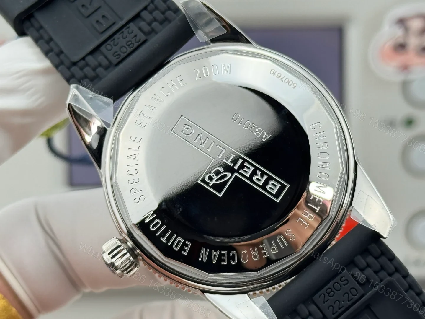 View 8 of Breitling Superocean Heritage Ceramic Black Replica 42MM Premium Rubber Strap Edition UB2030121B1S1