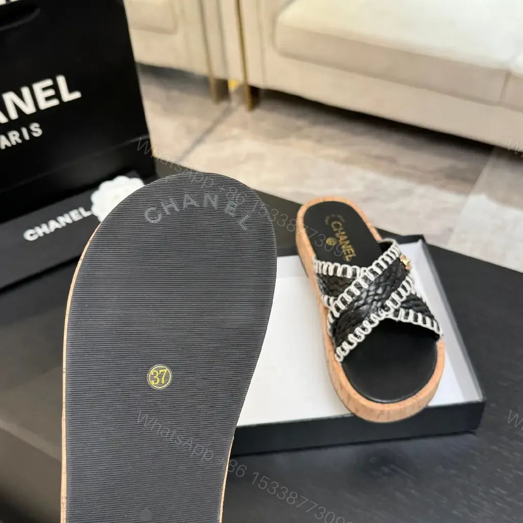 View 9 of Chic Cork-Sole Sandals with Signature Hardware