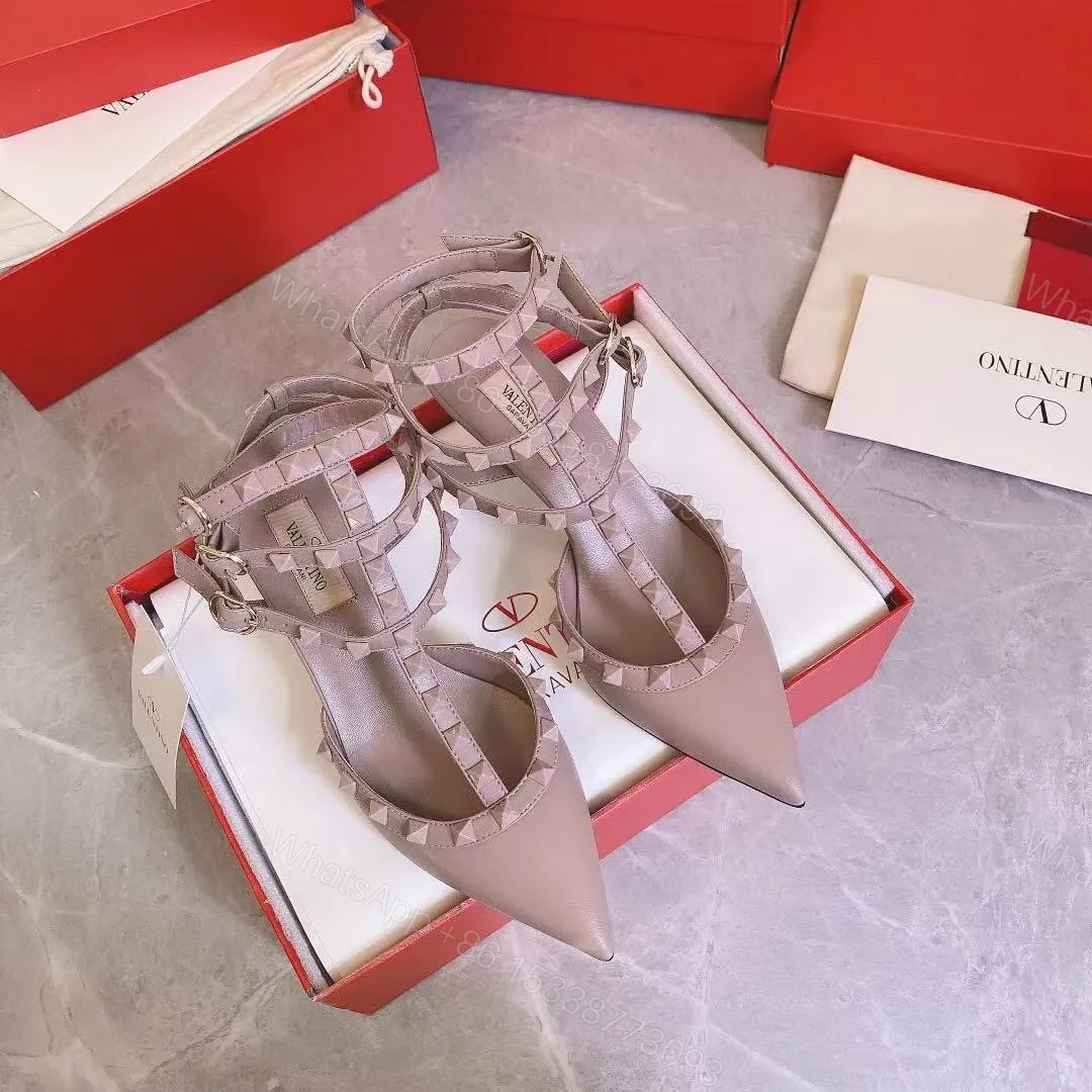 View 2 of Valentino Women Beige Leather Studded Pumps