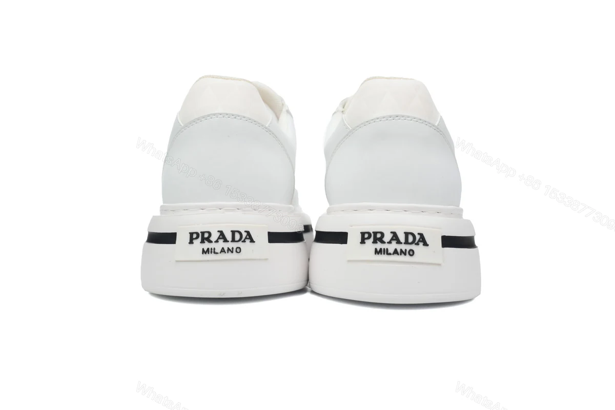 View 3 of Prada Platform Sneakers White Plaid
