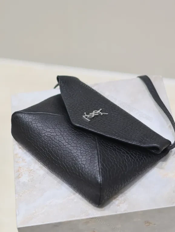 View 7 of Pebble Leather Crossbody: YSL Hardware, Modern Chic, Compact Luxury Bag