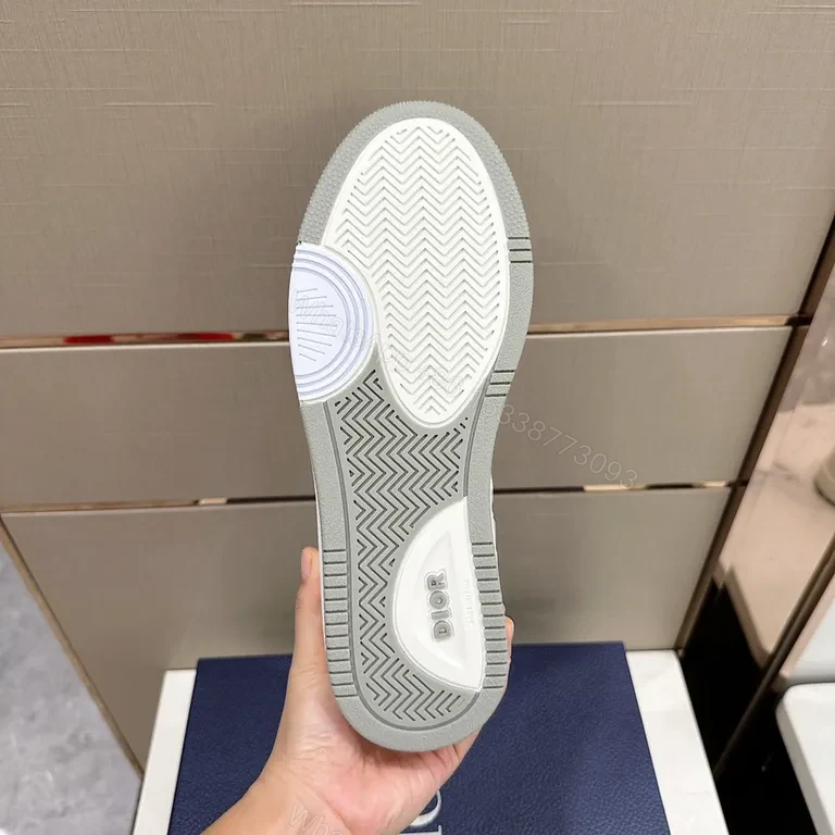 View 8 of Chic Vault White Leather Sneaker - Dior-Inspired Monogram Texture