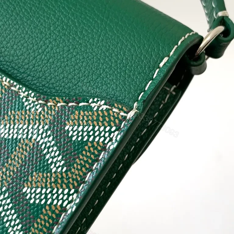 View 5 of Emerald Goyard-Inspired Crossbody: Textured Luxe Bag