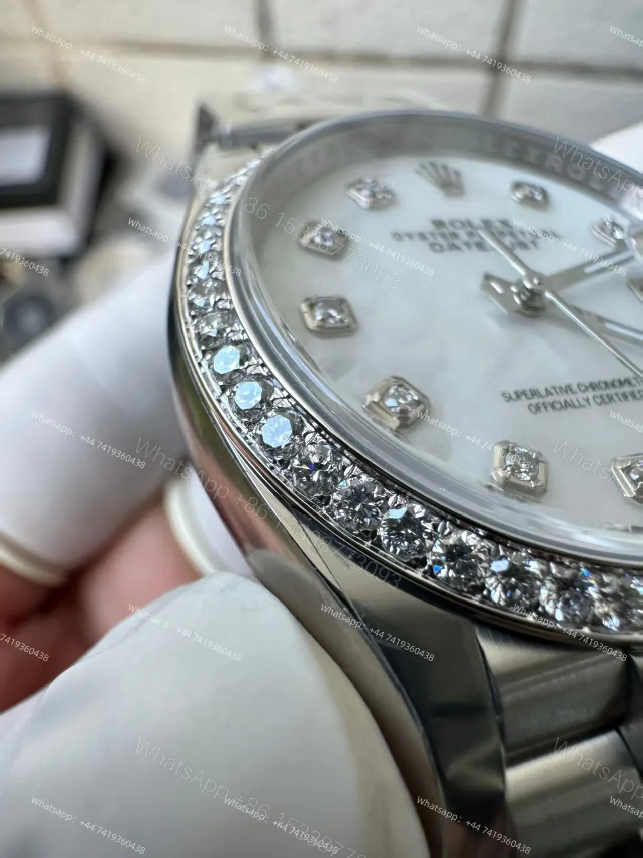 View 3 of Rolex Datejust M126284RBR-0011 1:1 Replica Mother of Pearl Diamond Dial Jubilee 36MM 3235 Movement Super Clone Watch