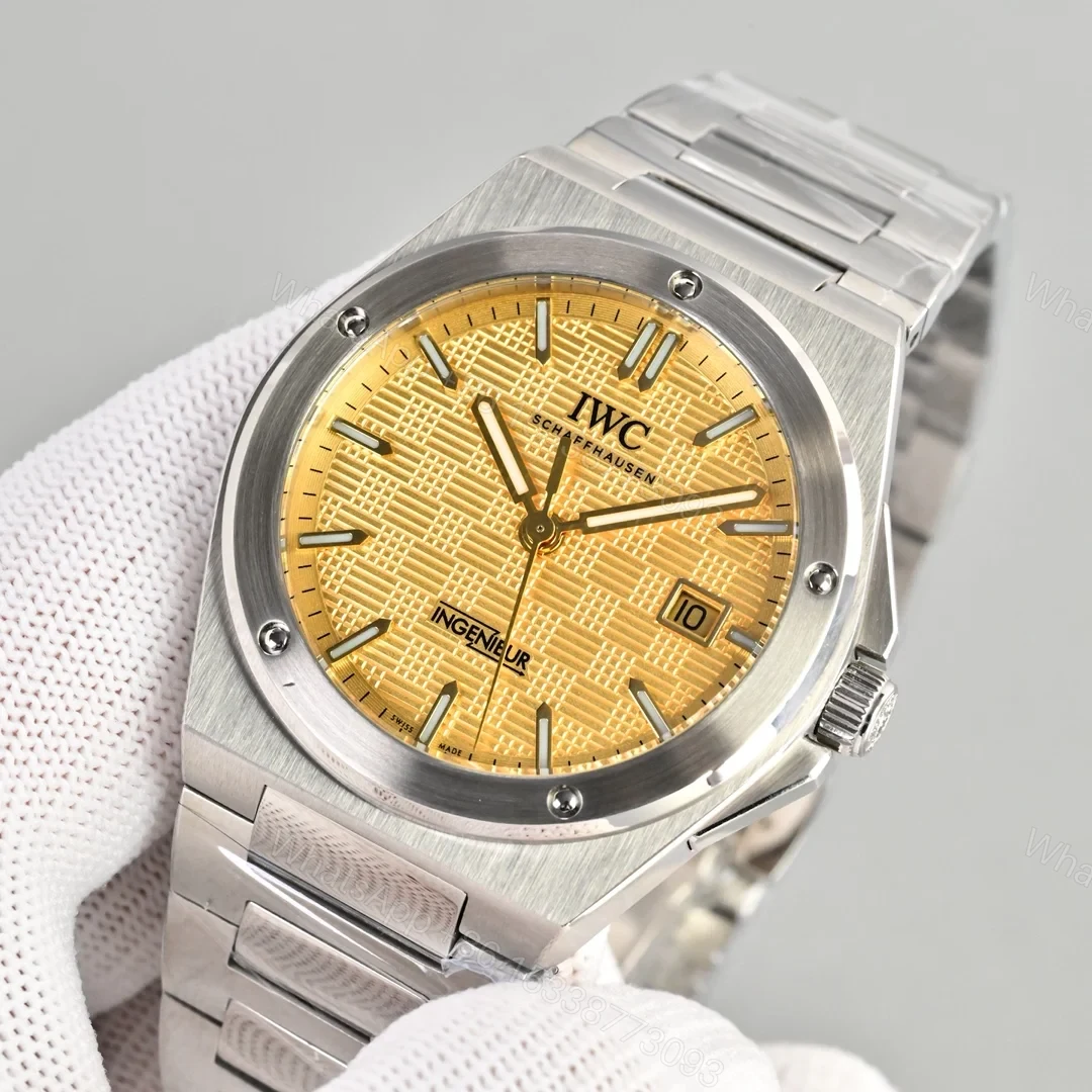 View 3 of IWC Ingenieur Yellow Replica 40MM Premium Steel Bracelet Edition RG-IWC-INGENIEUR-YELLOW-40