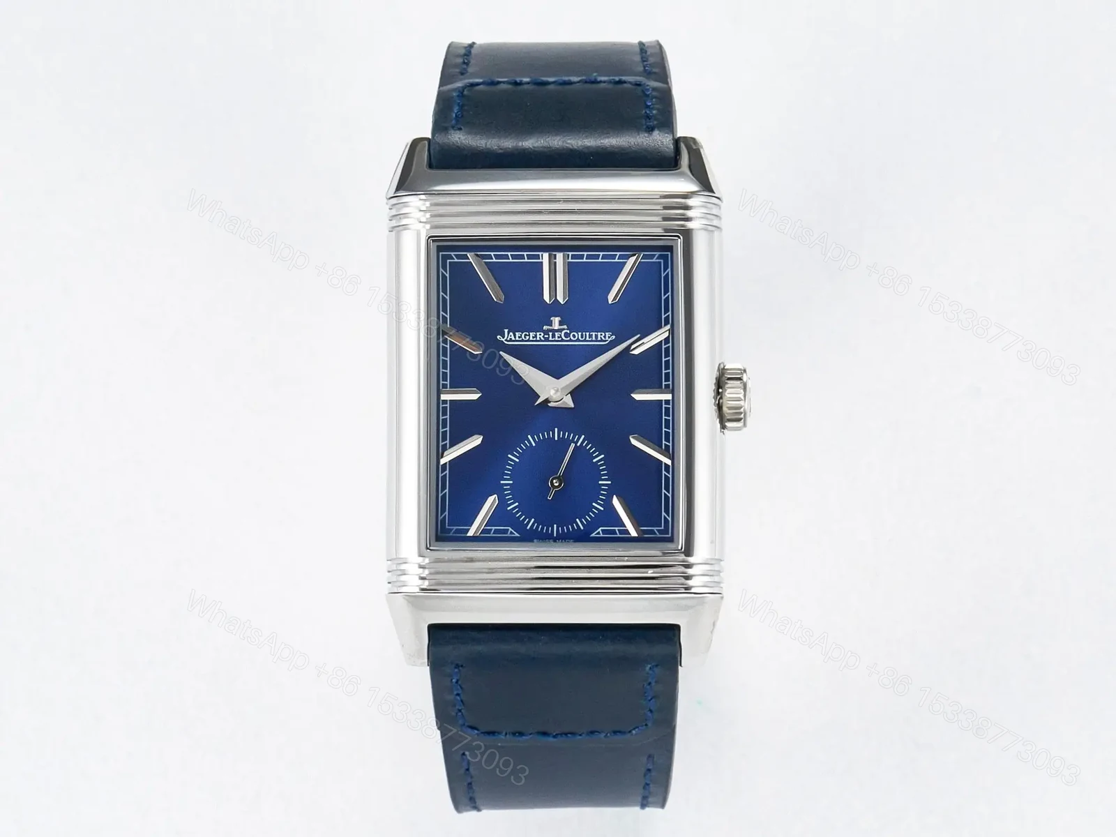 Reverso Tribute Duoface Small Seconds SS MGF Best Edition Blue Dial on Blue Leather Strap A854A — view 1